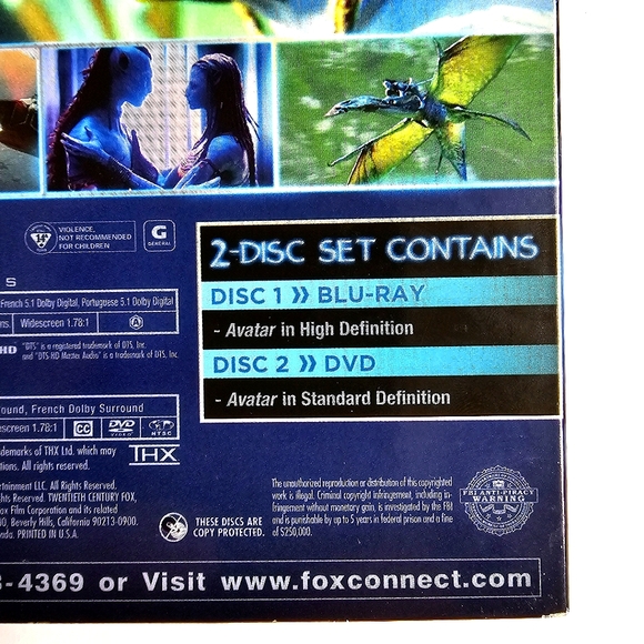 AVATAR BLU-RAY + DVD Movie Epic SCI-FI 2009 James Cameron 2 Disc Set - Picture 4 of 11